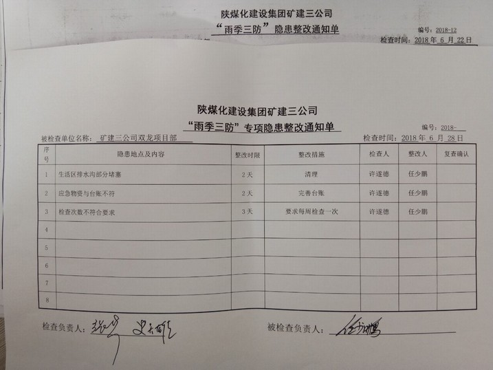 陜煤建設(shè)礦建三公司開展“雨季三防”專項(xiàng)檢查